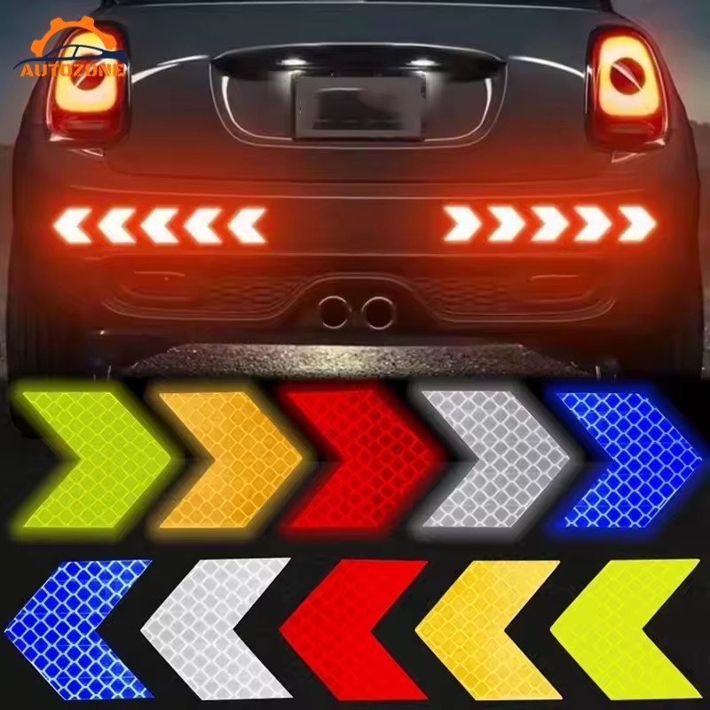 [3C&Auto]สติ๊กเกอร์สะท้อนแสงนิรภัยบนถนน | 10/20/30 ชิ้นสติ๊กเกอร์ลูกศรกันน้ําสําหรับยานพาหนะ/เวที/เครื่องจักร,ป้ายเตือนการมองเห็นสูง 4.5 ซม.