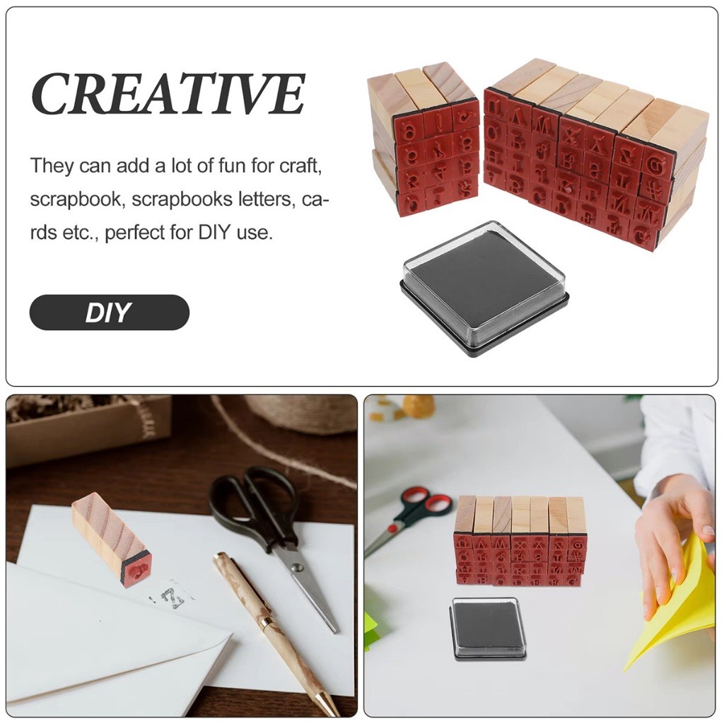 ตัวปั๊มตัวอักษรขนาด10*35MMต่อลูก ตัวปั๊มไม้ A-Z 40ตัว DIY ตัวปั้มไดอารี่ - รูปที่ 7