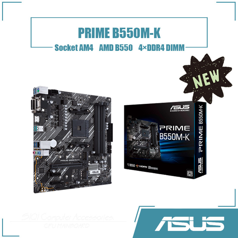 [ใหม่] ASUS PRIME B550M-K เมนบอร์ด 4DDR4 DIMM AMD B550 128GB ซ็อกเก็ต AM4 เมนบอร์ดเดสก์ท็อป