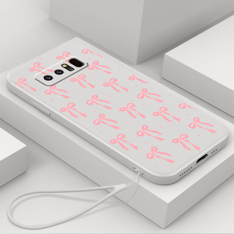 ปลอกสําหรับ Samsung NOTE 8 เคสโทรศัพท์ Simple ปมผีเสื้อความงามซิลิโคน TPU Soft Shell ดีไซน์ใหม่เคสกันกระแทกพร้อมเชือกเส้นเล็ก