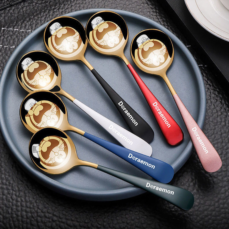 💕SW💕 ช้อนสแตนเลสลายการ์ตูนน่ารัก ช้อนบ้าน Pokonyan ถูกสุดๆ