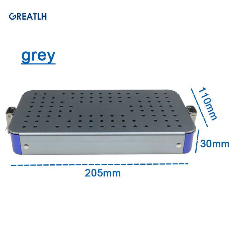 Two Type Choices Aluminium Alloy Sterilization Tray Case Box Disinfection Box Silicone Pad Aluminium