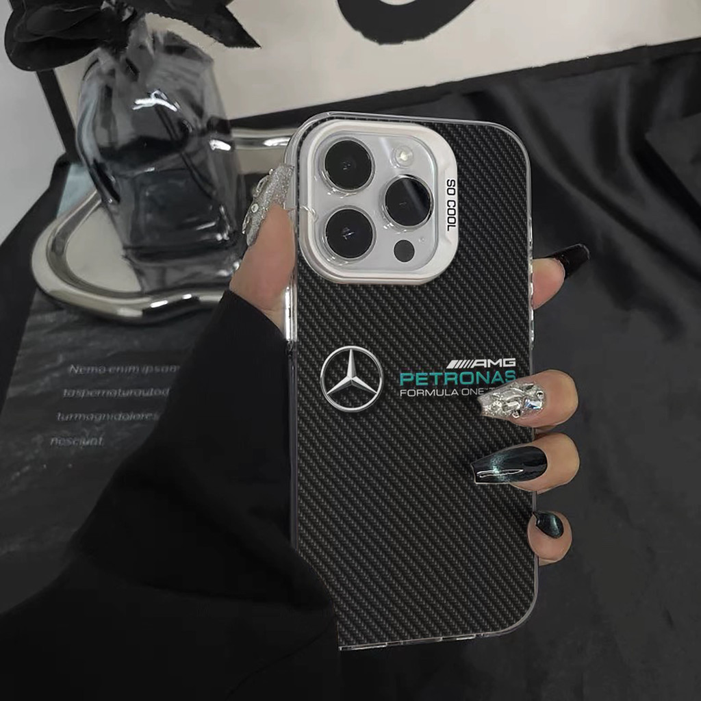 เคสไอโฟนiPhone 17 Pro Maxโลโก้ทีม F1Simple สีทึบ Frosted Electroplate เลนส์ป้องกันเคสโทรศัพท์สําหรับ iPhone 17 Pro Max 16 15 11 7plus 14 12 13 7 8 Plus XR XS - รูปที่ 2