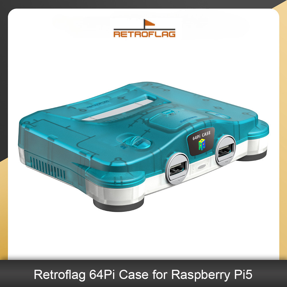 เคส Retroflag N64Pi พร้อมพอร์ต USB คู่, ที่เก็บการ์ด SD, ระบบปิดและรีเซ็ตที่ปลอดภัยสําหรับ Raspberry Pi5
