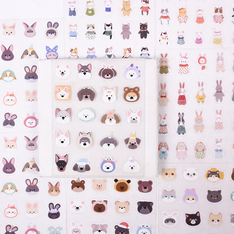 5 แผ่น Creative Pets Series PET สติ๊กเกอร์ตกแต่ง DIY วัสดุสติ๊กเกอร์
