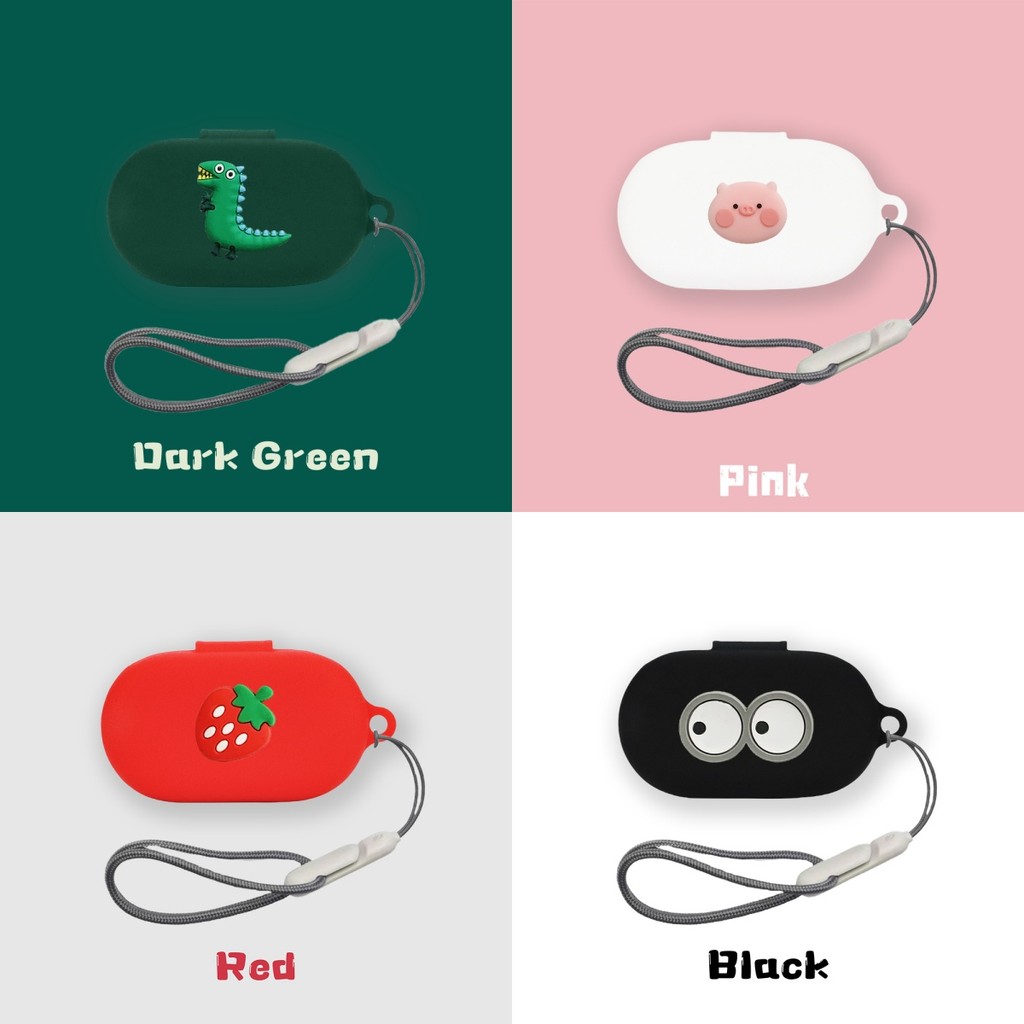 For Anker Soundcore AeroFit Case Anker Soundcore AeroFit Cartoon Shiba Inu Cute Piggy Lanyard Pendan