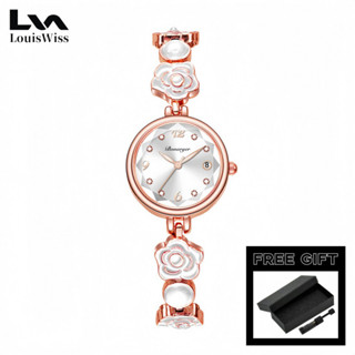 LOUISWISS นาฬิกาแฟชั่นผู้หญิงนาฬิกาวินเทจ 30 เมตรนาฬิกากันน้…