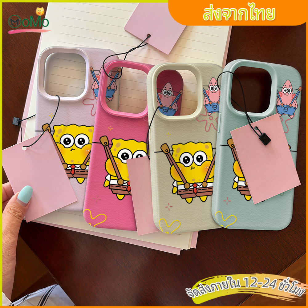 กรณีโทรศัพท์มือถือไอโฟน 13 11 เคสสีลูกกวาหัวเคสฟองน้ำสีเหลืองน่ารัก case for iPhone 15PRO 14 12 16 Pro max XS XR 7Plus 8