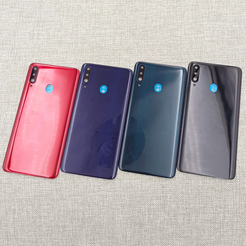 สําหรับ Samsung A20s ฝาหลังแบตเตอรี่ด้านหลังสําหรับ Galaxy A207 A207F SM-A207F/DS อะไหล่พร้อมเลนส์กล