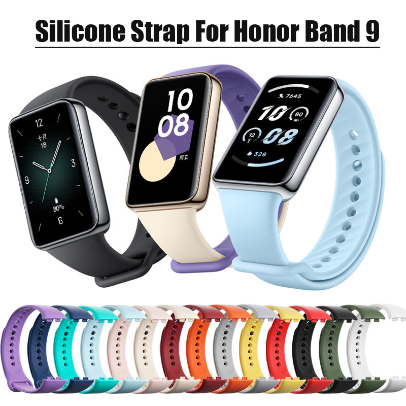 สายซิลิโคนแบบสปอร์ตสําหรับ Honor Band 9 สายรัดข้อมือทดแทน SmartBand สําหรับสร้อยข้อมือ Honor Band9