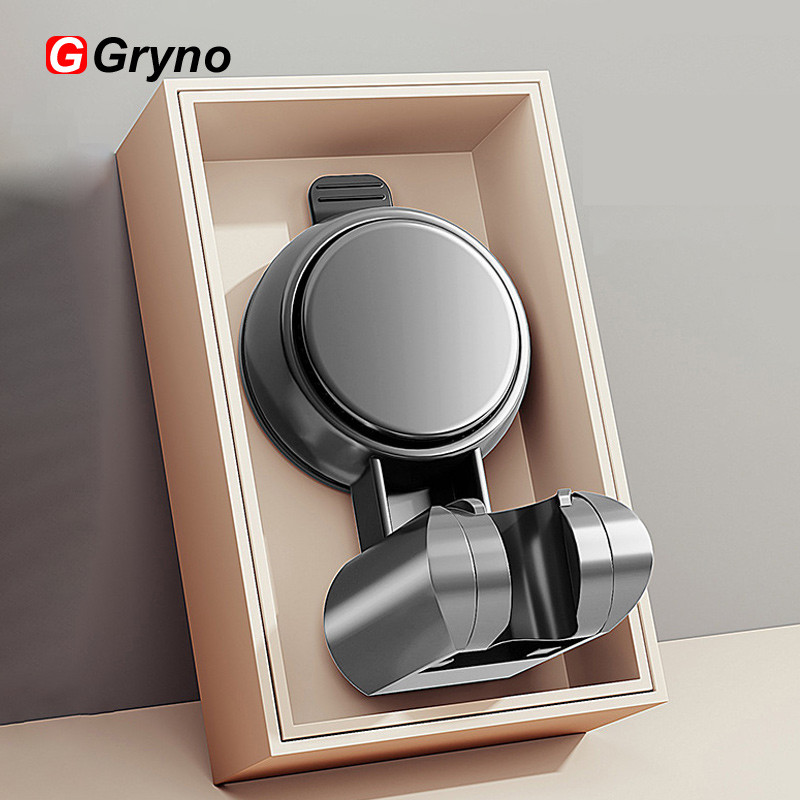 Gryno ถ้วยดูดผู้ถือฝักบัวปรับติดผนังนํากลับมาใช้ใหม่ไม่มีเจาะ Showerhead Bidet สเปรย์วงเล็บสําหรับห้องน้ํา