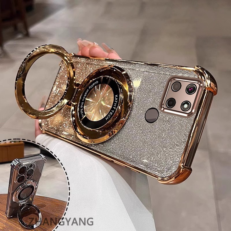 สําหรับRealme C12 C25 C25S Narzo 30AกรณีหนาฝาครอบชุบซิลิโคนShockProofเคสโทรศัพท์CCCA10