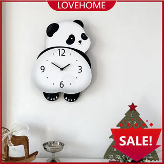 Panda Swing Silent Living Room Wall Clock Modern Decorative Cartoon Design