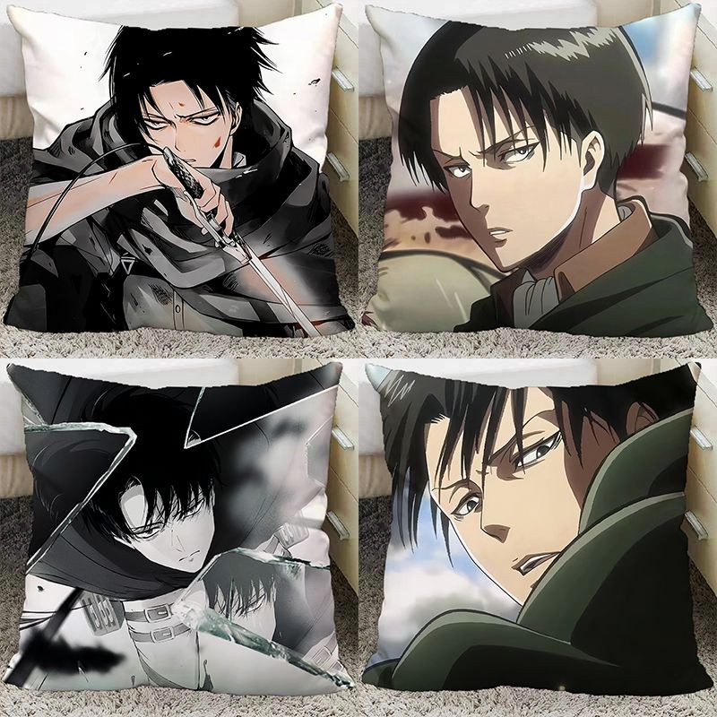[คลังสินค้าพร้อม] Levi Attack on Titan Anime Merchanting Pillow Double-Sided Plush Nap Pillow Car Lumbar Pillow Cushion for Friends สินค้าโรงเรียนของขวัญขายร้อนพนักงานออฟฟิศ