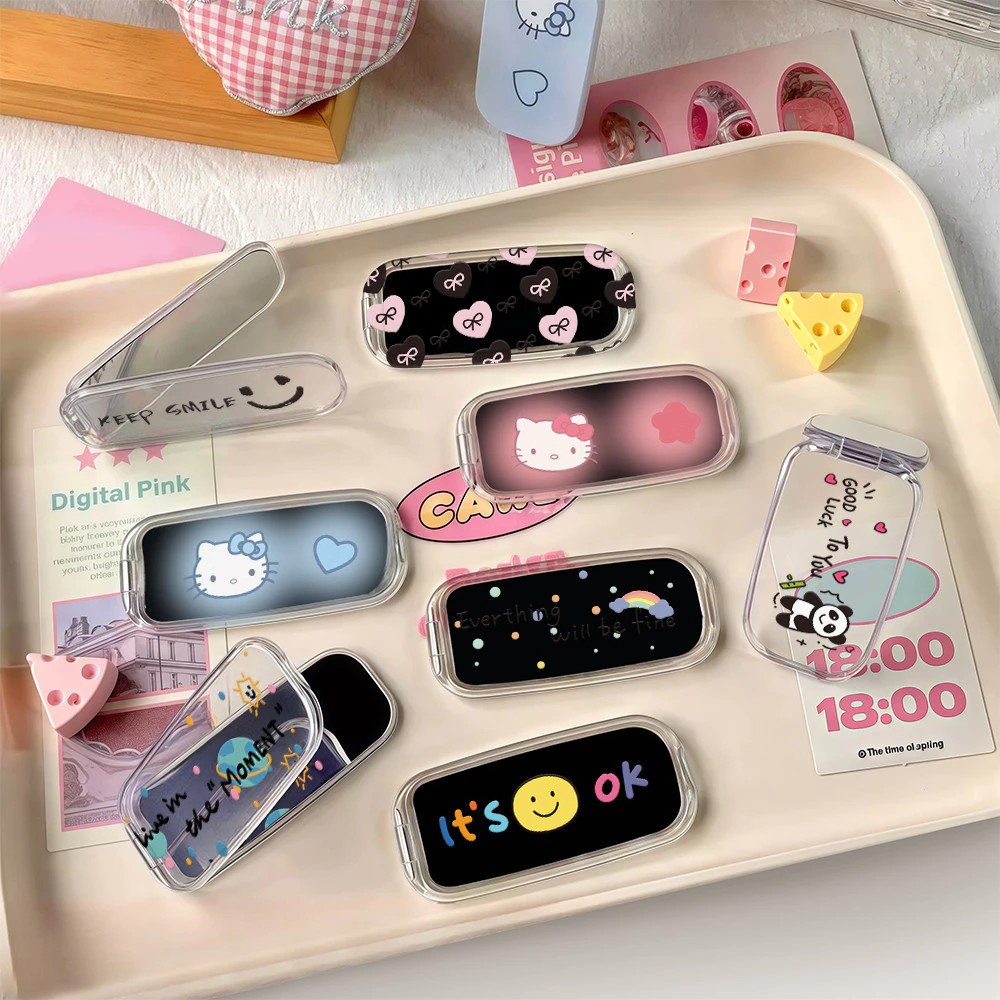 🚚COD🚚 การ์ตูนน่ารัก Holder ขาตั้งโทรศัพท์มือถือ กระจกพับได้ พับได้ สากล / แบบพกพา ที่มองไม่เห็น ที่วางโทรศัพท์ตั้งโต๊ะ thumbnail 6