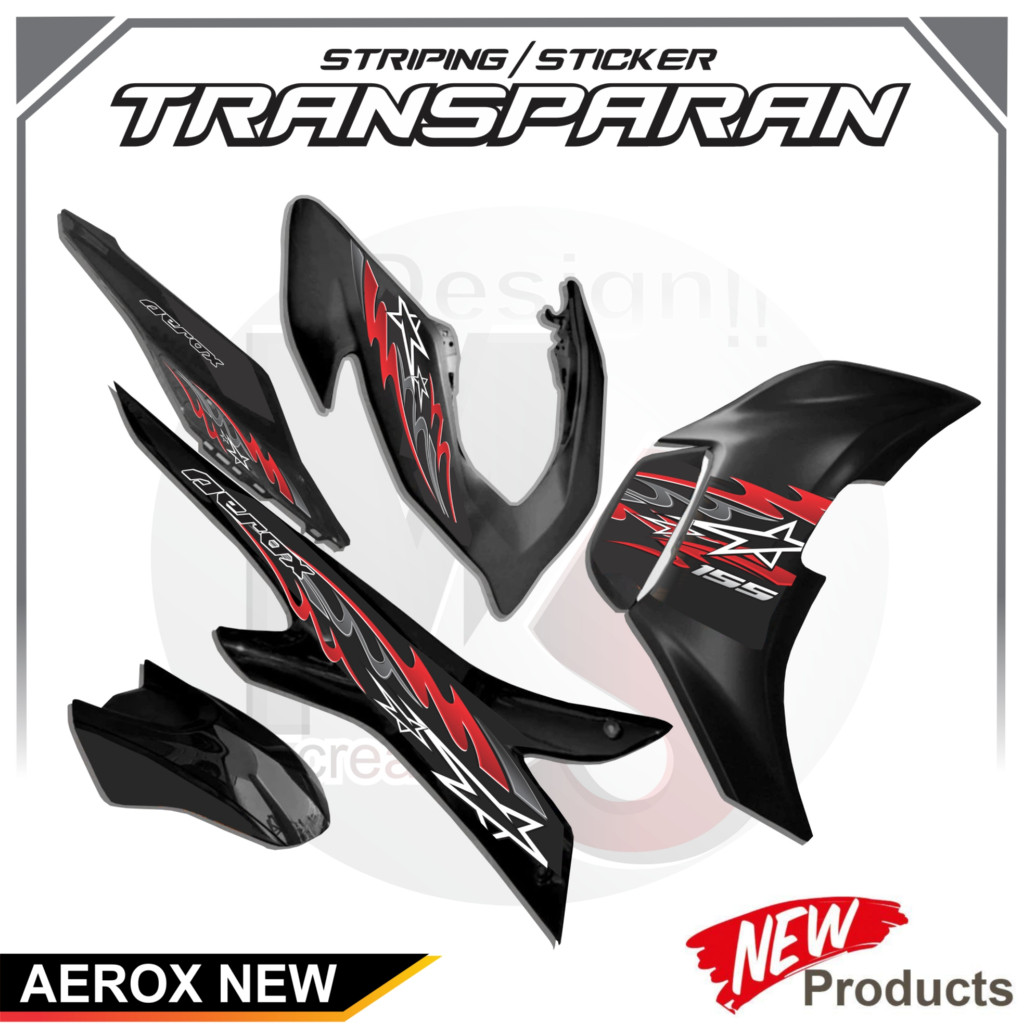 Aerox Old/Old Thailand Transparent Striping สติ๊กเกอร์ดีไซน์ใหม่ M2 MOTIP