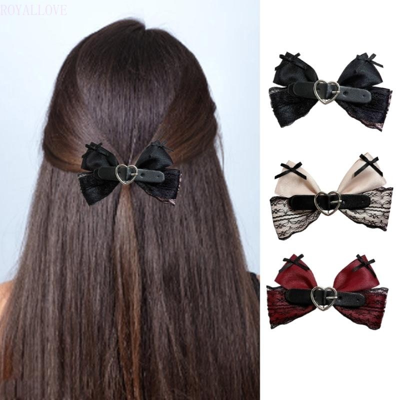 Royal Elegant Hairpin กิ๊บติดผมขนาดใหญ่ Bowknot 2000s-style Ribbon Bunches