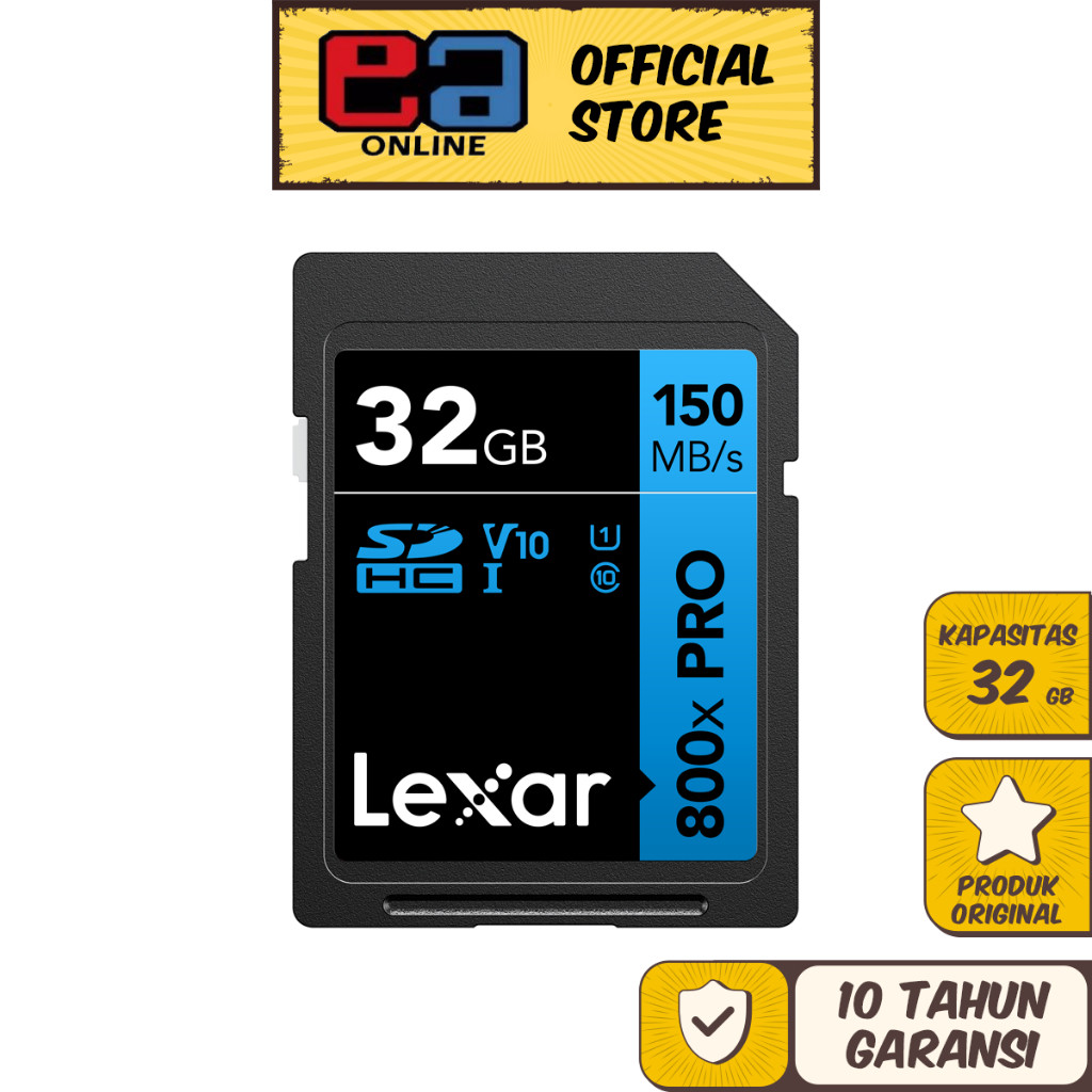 Lexar SDHC ประสิทธิภาพสูง 800x PRO UHS-I U3 V10 32GB ใหม่