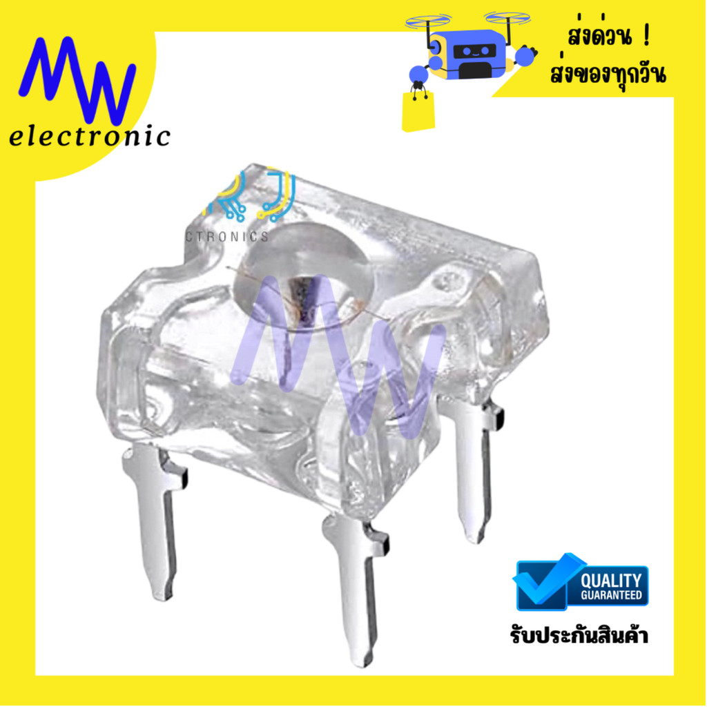 หลอด LED 3mm 4 ขา ไฟสีแดง เขียว ขาว เหลือง สำหรับงานวงจรอิเล็กทรอนิกส์