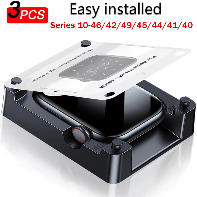 360 องศาครอบคลุมเต็มรูปแบบนุ่ม Anti-Scratch Hydrogel ฟิล์มป้องกันหน้าจอสําหรับ Apple Watch Series 10 46 42 9 4 5 6 7 8 SE Ultra2 40/41/42/44/45/49 MM