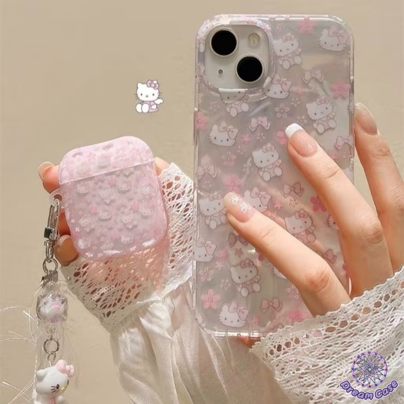 เต็มหน้าจอน่ารักคิตตี้เนยหมีคลื่นน้ำอ่อน เคส IPhone 15 11 16 13 14 12 Pro Max 7Plus 14 16 7 6s 6 8 Plus XR X XS Max SE