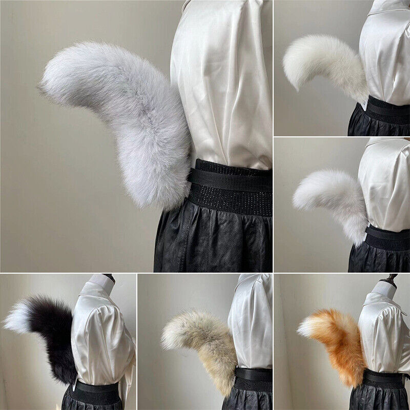 Fox Fur Tail เอวตุ๊กตาสัตว์ Fox Tail คอสเพลย์ Prop Bendable เหมือนจริงหาง