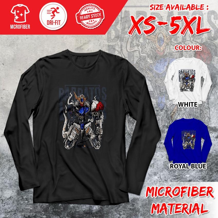 Gundam Exia Barbatos Ariel การ์ตูน Dri-Fit XS-5XL โพลีเอสเตอร์ไมโครไฟเบอร์แขนยาว Baju เสื้อยืด GDV2-