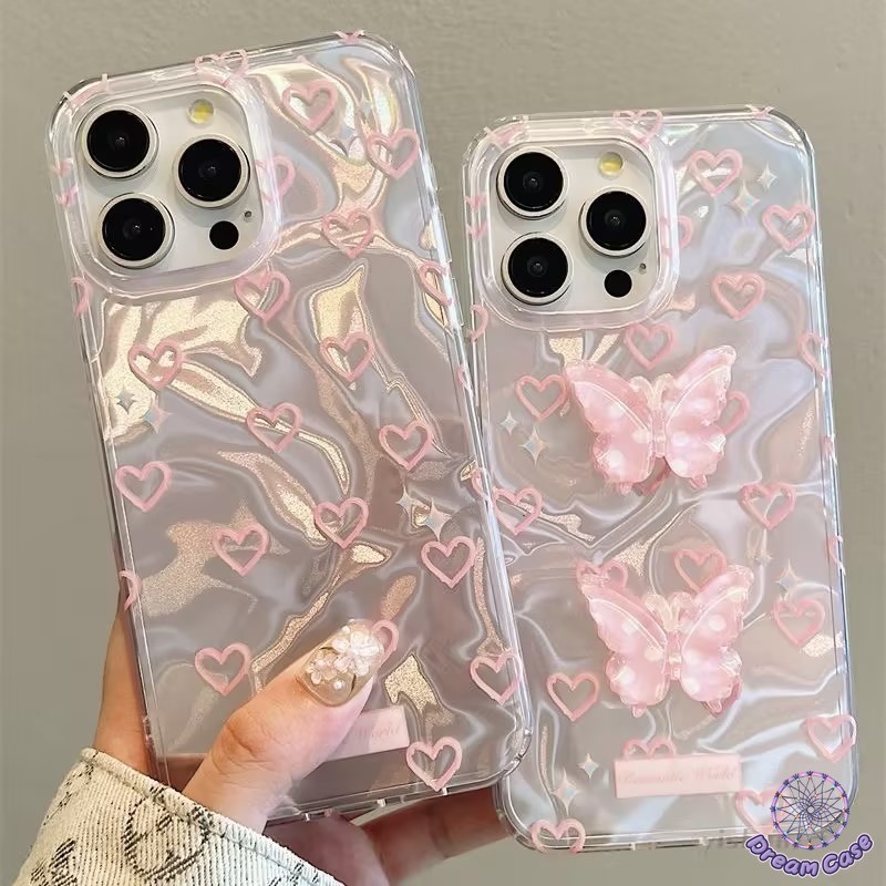 รักสีชมพูรักหัวใจแฟนตาซีผีเสื้อน้ำอ่อน เคส Samsung A05S A05 A15 A14 A32 A11 A20 A23 A12 A50 A53 A51 A25 A13 A33