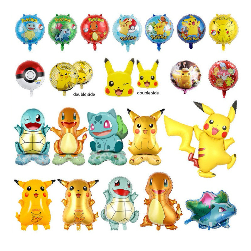 Pok é mon ลูกโป่งอลูมิเนียมการ์ตูนน่ารัก Pikachu เด็กวันเกิด Party ตกแต่ง