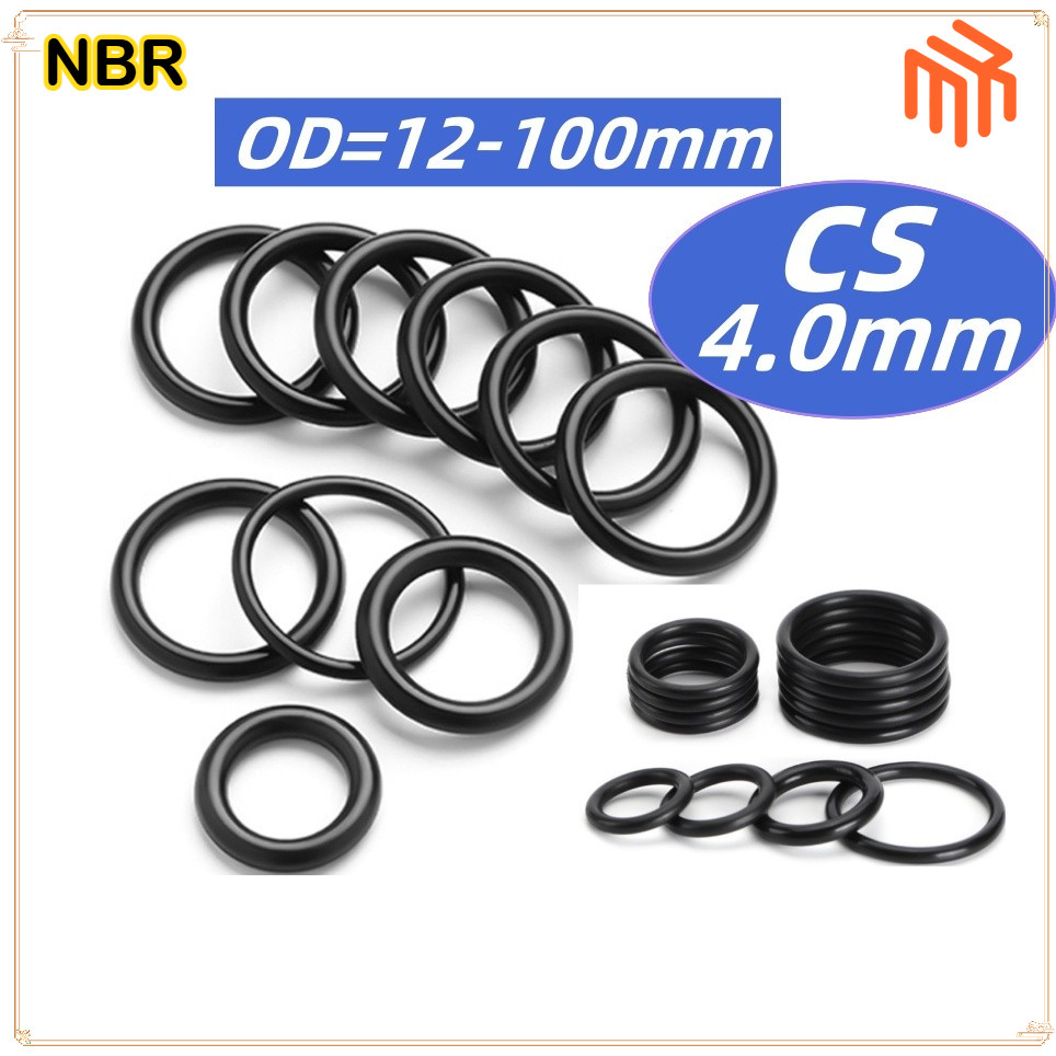[MX1] โอริง O-Ring วงใน ID 12 - 100 mm ความหนา 4.0 มิล ยางโอริง NBR / แหวนโอริงสีดํา/แหวนยางซีล cs4.0mm * OD12-100mm