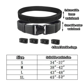 2 in 1 เข็มขัดยุทธวิธี Quick Release Buckle MOLLE Mens เข็มขัดกว้าง 5 ซม