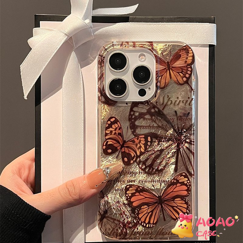 เคส Redmi Note 13 8 Pro Max Redmi 9C 12C 12 10A 10C 9A A1 A2 10 9C NFC POCO C55 X6 Mi 11 Lite ปกอักษรผีเสื้อย้อนยุค