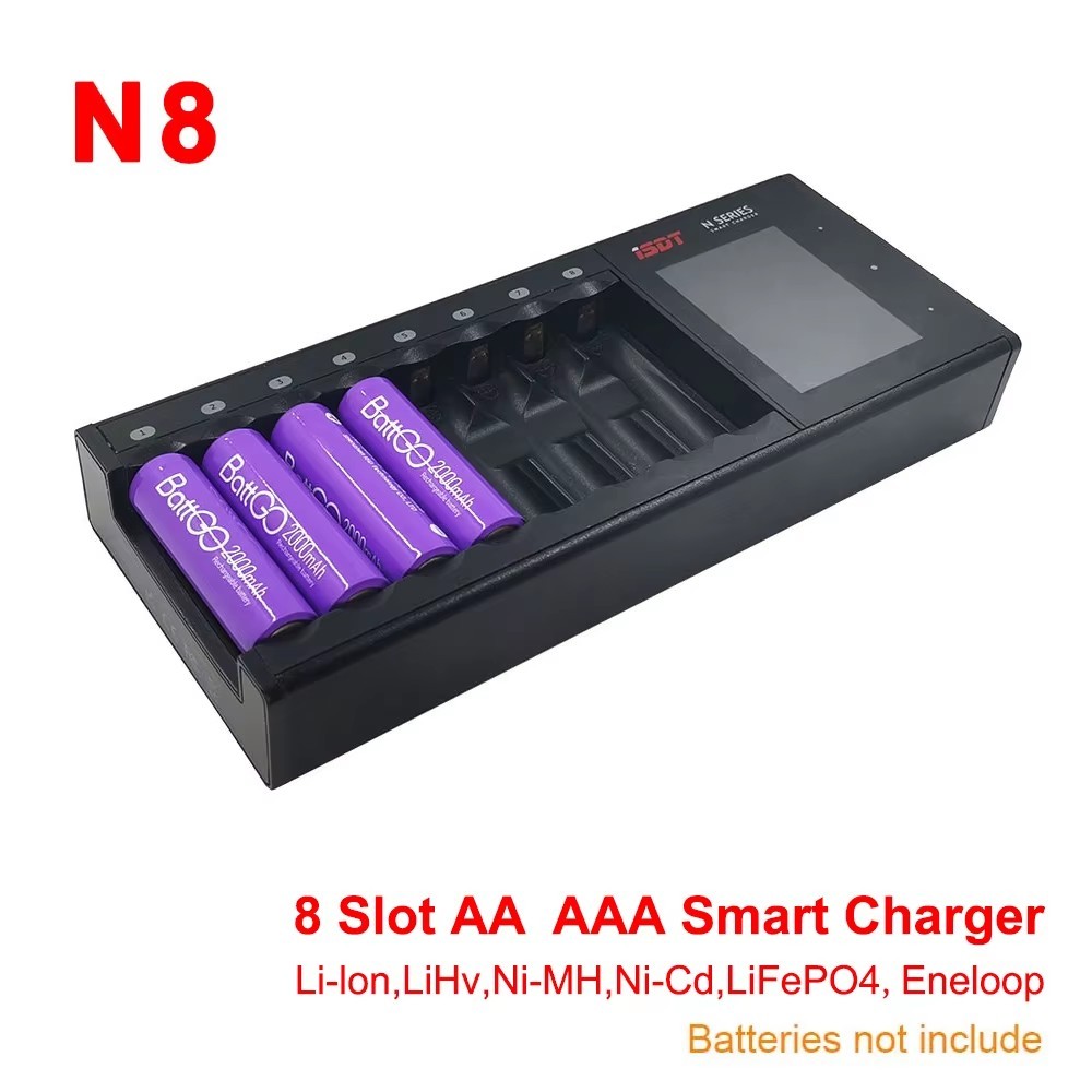 ISDT N8 N16 N24 5-12V AA AAA Battery Charger DC Smart Battery Charger สําหรับแบตเตอรี่ Li-lon LiHv N