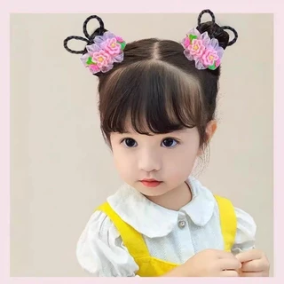 เด็กเด็กปีใหม่สีแดงจีนดอกไม้ ชม. หูฟัง เครื่องประดับผม