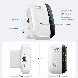 Wifi Repeater ตัวกระจายสัญญาณไวไฟ 2.4GHz 300Mbps WiFi ตัวดูดเพิ่มความแรงสัญญาณไวเลส