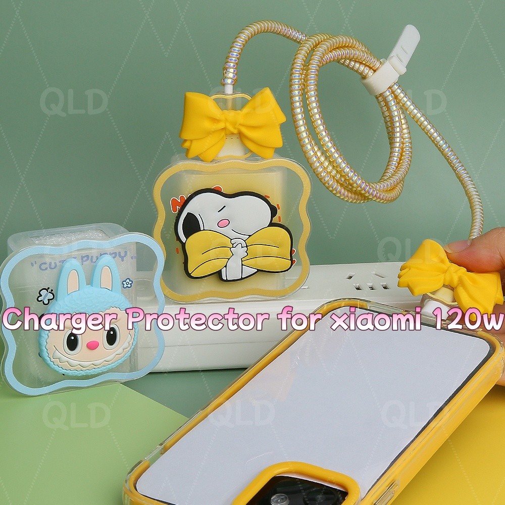 การ์ตูน panda labu สําหรับ Xiaomi 120W Charger Protector สําหรับ 11t 14t pro สําหรับ redmi note 13 p