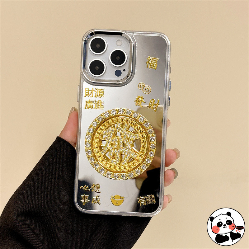 Luxury Spinning Rich Mirrorเคสโทรศัพท์สําหรับRedmi 14C 14R 13 13R 13C 12C 12R 11A 10A 10C 9A 9C NFC 