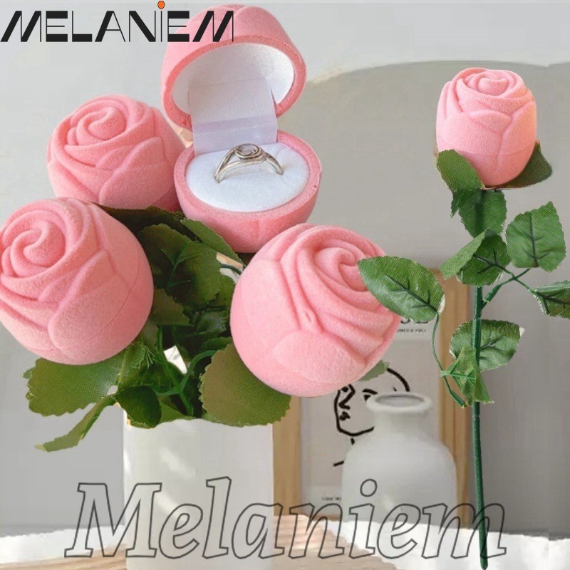 กล่องแหวนดอกกุหลาบกํามะหยี่สีชมพู-เคสบรรจุภัณฑ์เครื่องประดับ-แบบพกพา,มัลติฟังก์ชั่น-ที่วางโชว์แหวนแต่งงานเจ้าสาว-กล่องของขวัญวันวาเลนไทน์-การจัดเก็บสําหรับแหวน,ต่างหู