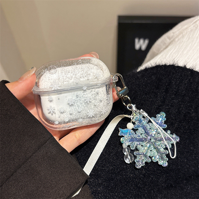 หิมะสีขาวสําหรับ Airpods1/2 3 Pro Pro2 Airpods4 หูฟังไร้สายบลูทูธป้องกันกรณี Air Pods Pro 3 4 หูฟังป้องกันกรณี