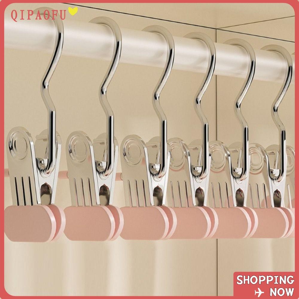 Qipaofu 1/5 ชิ้นเสื้อผ้า Peg, Antislip Windproof สแตนเลสเสื้อผ้าคลิป,แบบพกพาอเนกประสงค์ Traceless Hook คลิปซักรีด Peg
