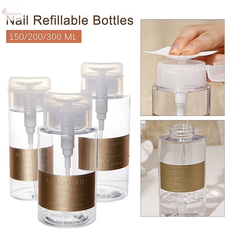 Cod 150/200/300ml เครื่องจ่ายปั๊มเพ้นท์เล็บ ขวดเปล่า Remover ขวดแต่งหน้า ใหม่