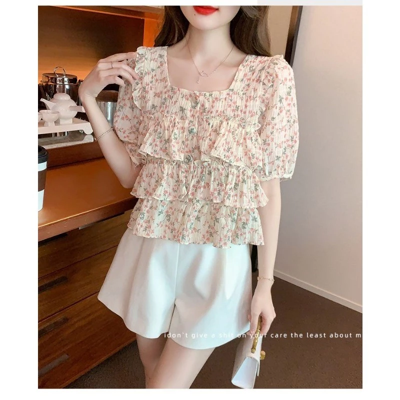 เสื้อลายดอกใบบัวแขนสั้น thumbnail 10