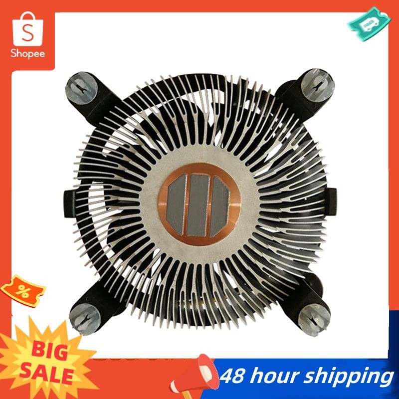 พร้อมสต็อก พัดลมระบายความร้อน CPU ขั้วต่อ 4 พิน CPU Cooler พร้อมฮีทซิงค์ทองแดงสําหรับ I3/I5/I7 ซ็อกเ