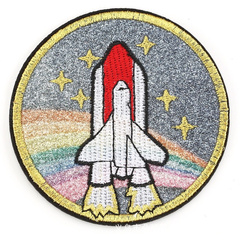 ตัวรีดติดเสื้อ อาร์มติดเสื้อ ตัวรีดติดผ้า ลายอวกาศ เอเลี่ยน AREA51 สวยมากๆงานปัก ระยิบระยับUFO B8 - รูปที่ 2