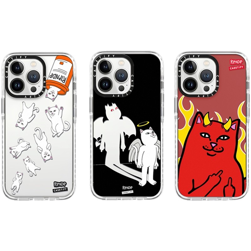 Caseti Pipndip Mocking Cats Soft CaseสําหรับiPhone 16 15 14 Plus 11 12 13 Pro MaxกันกระแทกTPUซิลิโคนปลอก