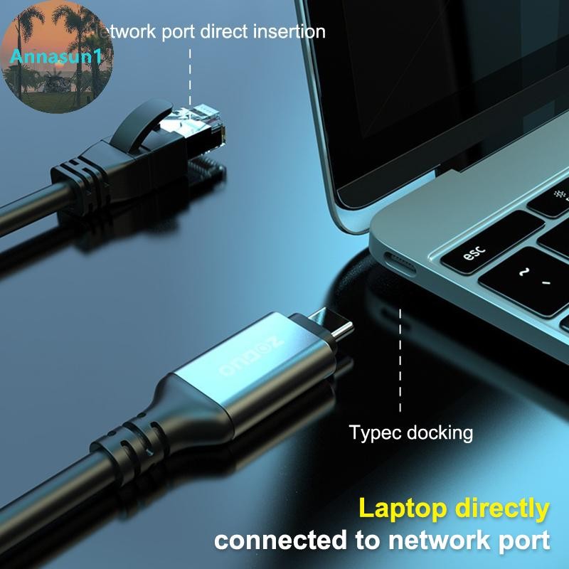 Annasun USB Type C ถึง RJ45 คอนโซลสาย 1000 M โทรศัพท์อะแดปเตอร์เครือข่ายแบบมีสายสําหรับ IPhone Ipad Samsung Huawei Xiaomi แล็ปท็อปแท็บเล็ต Converter TH