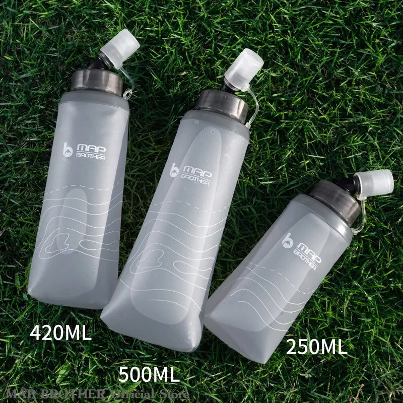 # S005 250ml 420ml 500ml กระติกน้ํานุ่มพับ TPU สามารถถือก้อนน้ําแข็งวิ่ง Hydration Pack