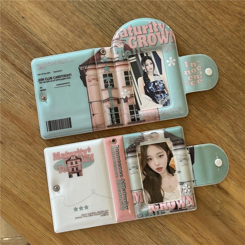 อัลบั้มการ์ด TRANSQUILLITY, PVC สไตล์ญี่ปุ่น Photocard Binder น่ารักพร้อมหน้าภายใน 16 หน้า Mini 3 นิ้วการ์ดไอดอลรวบรวมหนังสือ