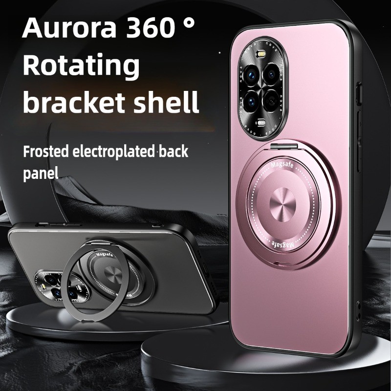 กรณีหรูหราสําหรับ Huawei Nova 13 12 11 10 Pura 70 P60 P50 P40 Ultra Pro Plus Matte แม่เหล็กหมุนยึดแหวนป้องกันโทรศัพท์ Hard ฝาหลัง