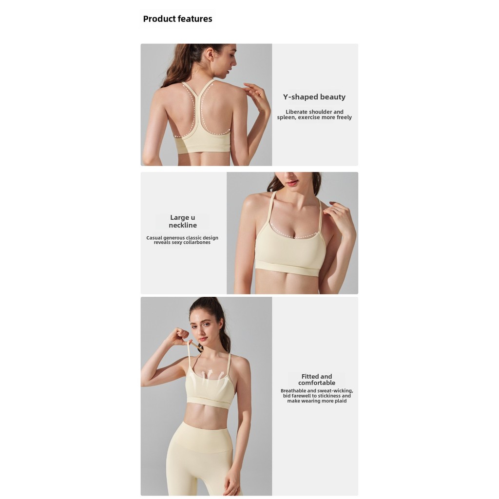 Yoga Sports Bra Sexy Y-shaped Back Antibacterial — صورة 8